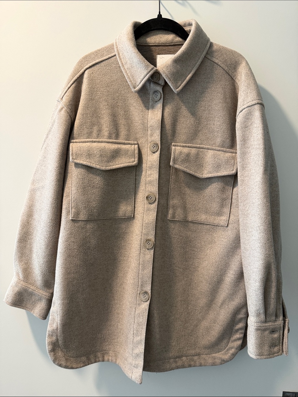 H&M Beige Utility Jacket with Flap Pockets